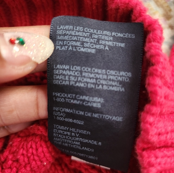 Tommy Hilfiger, Women's Red Knit Crew Neck Soft Long Sleeve Sweater, sz LG - Picture 9 of 15